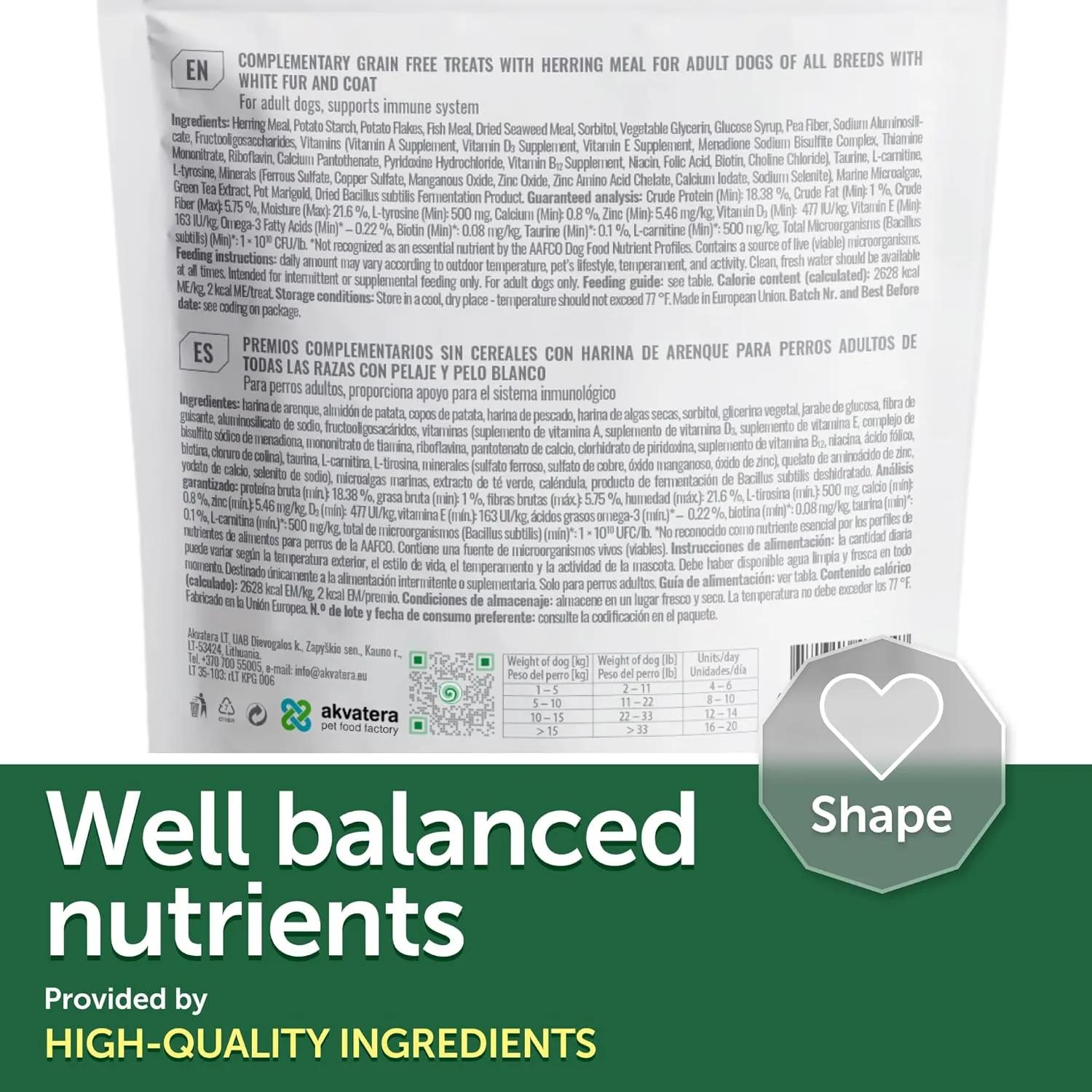 Nature's Protection Superior Care White Dogs Grain-Free Immune Health Treats with Herring for Adult All Breeds Dogs 5.29 oz