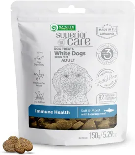 Nature's Protection Superior Care White Dogs Grain-Free Immune Health Treats with Herring for Adult All Breeds Dogs 5.29 oz