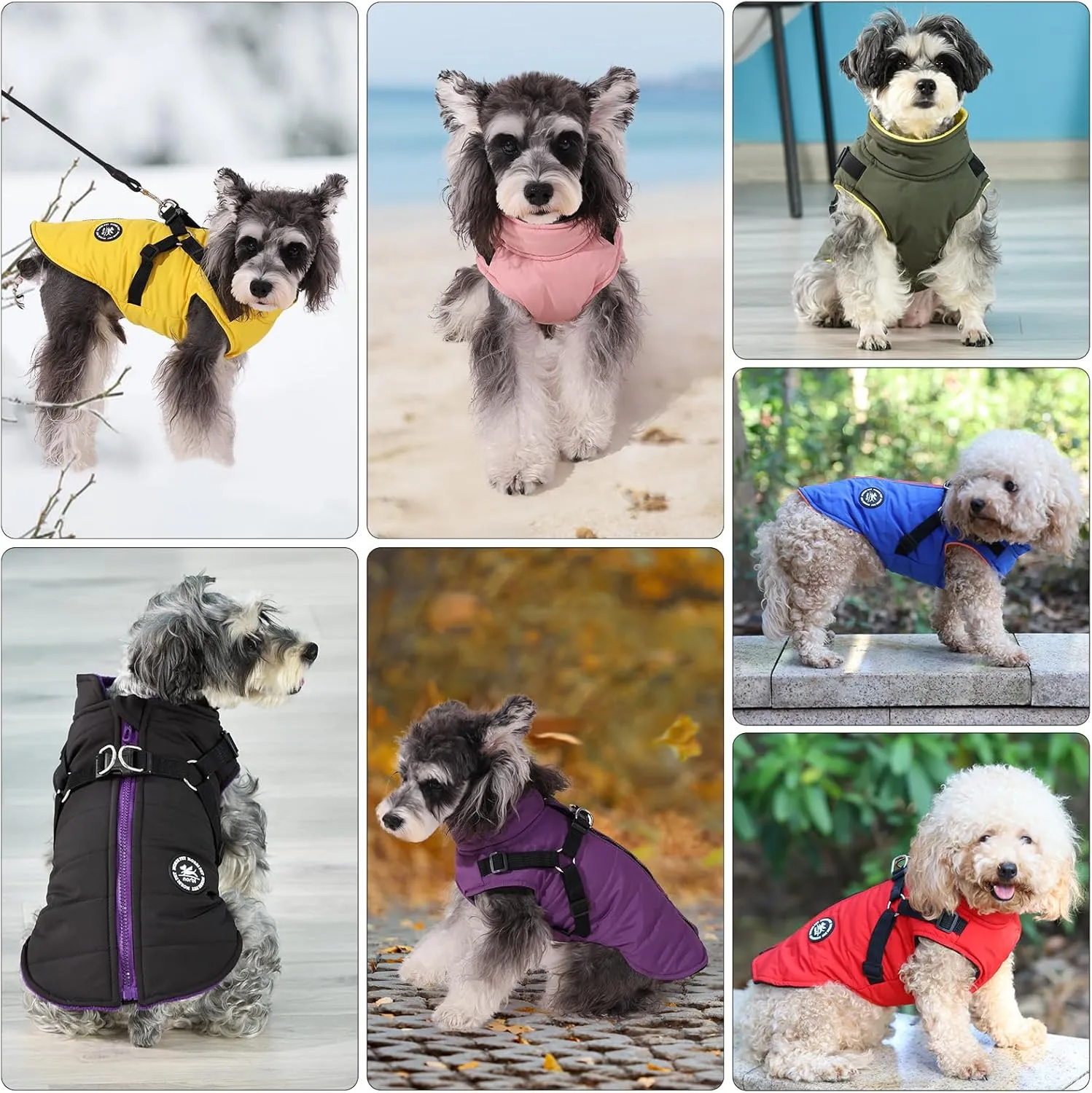 Norbi Dog Winter Jacket with Built-in Harness - Adjustable Warm Coats for Small to Large Dogs - Perfect for Cold Weather
