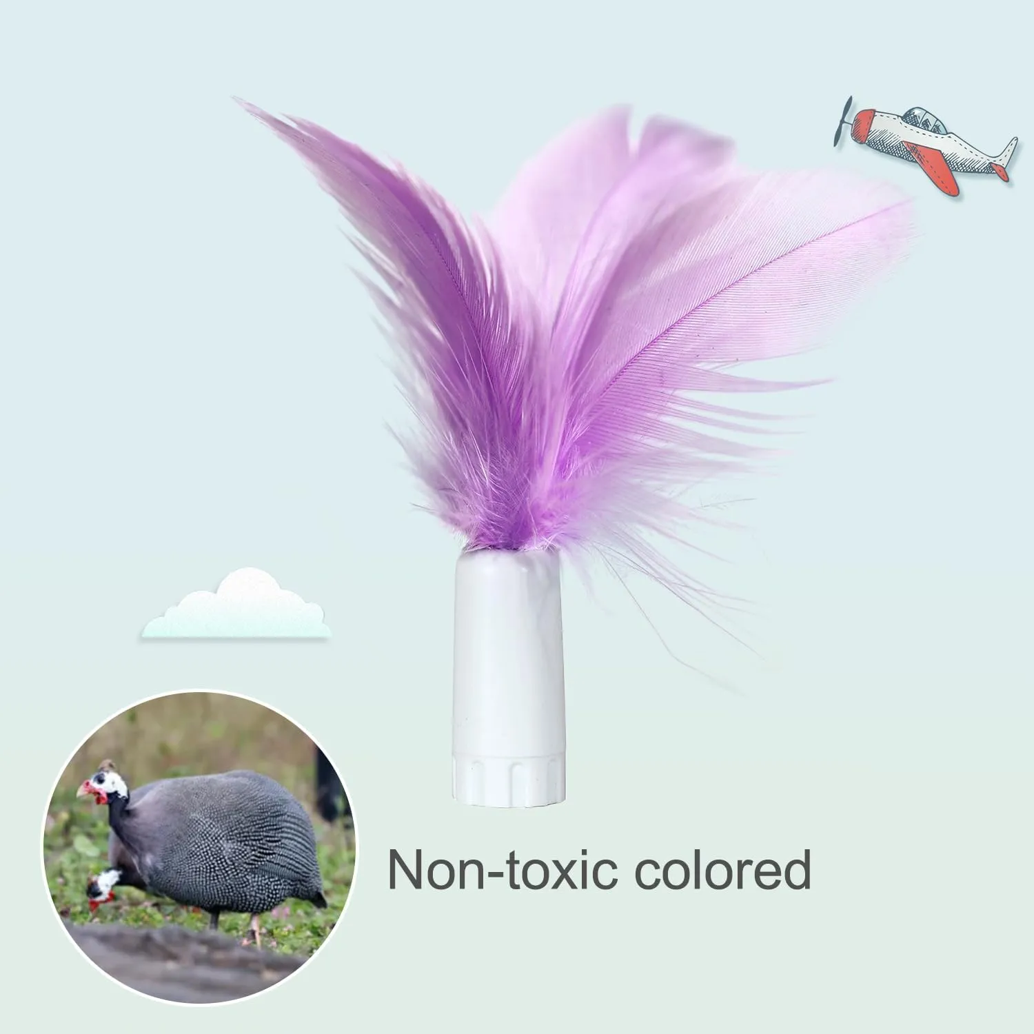 ORSDA 12Pcs Interchangeable Attachments Cat Feather Toys Replaceable Feathers and Fluffy Toy Accessories