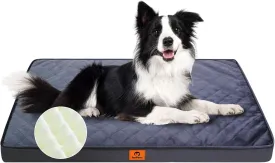 Orthopedic Dog Bed for Large Dogs - 3" Egg Crate Foam,Waterproof & Machine Washable, Non-Slip Bottom, Ideal for Crate Use, 35x22 Inch, Dark Grey