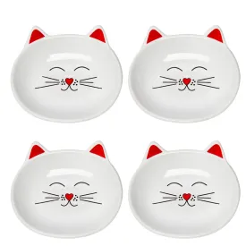 OSCAR CAT DISH SET OF 4 - WHITE