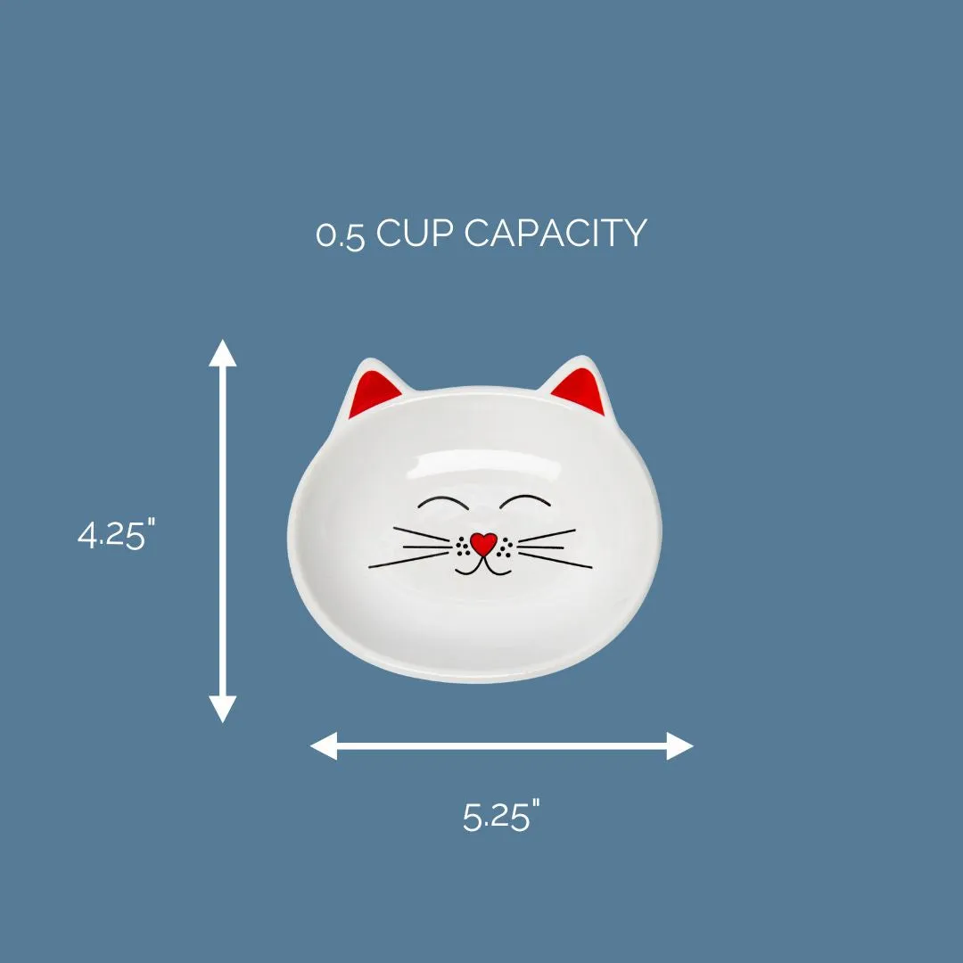 OSCAR CAT DISH SET OF 4 - WHITE
