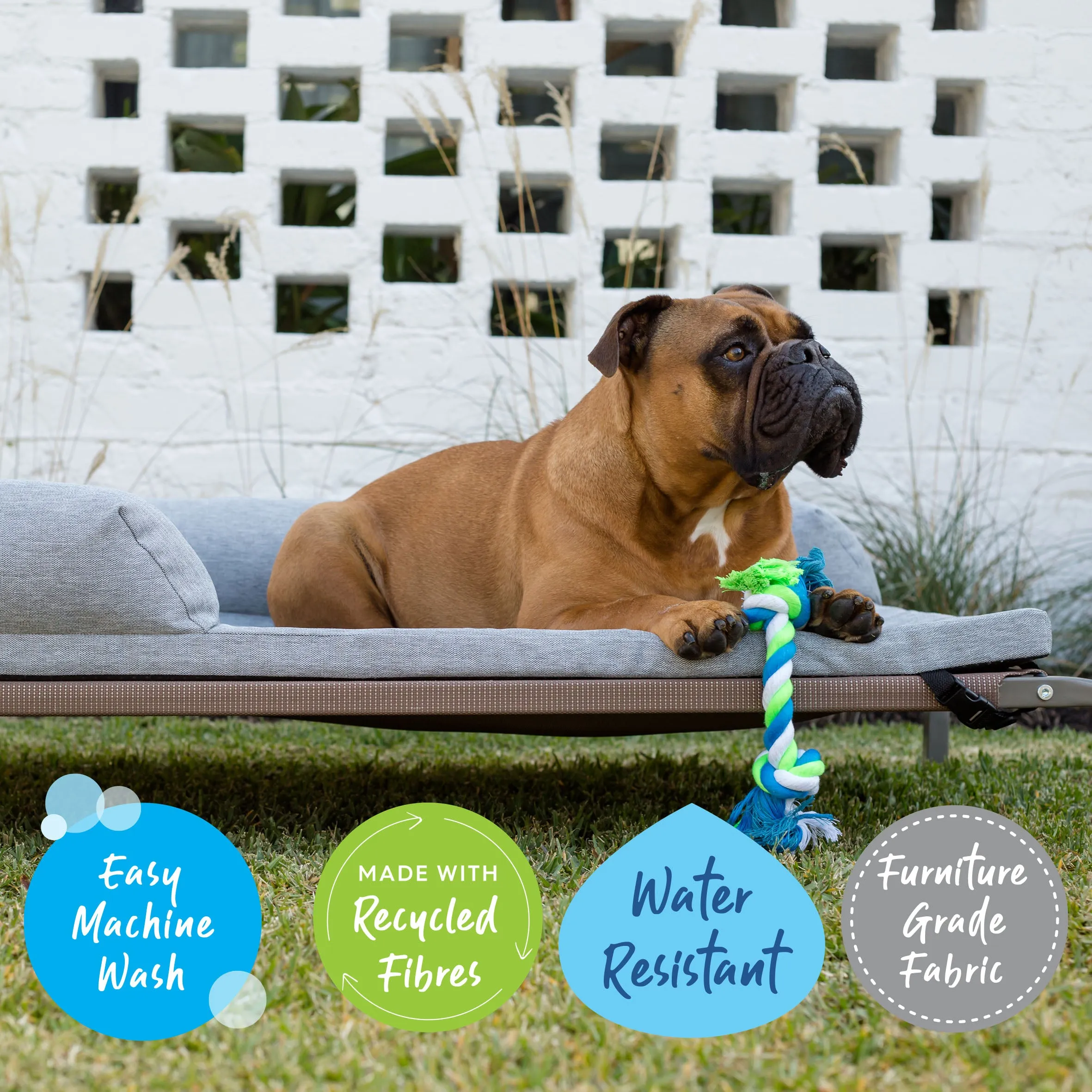 Outdoor Lounge Dog Bed Topper - Ash