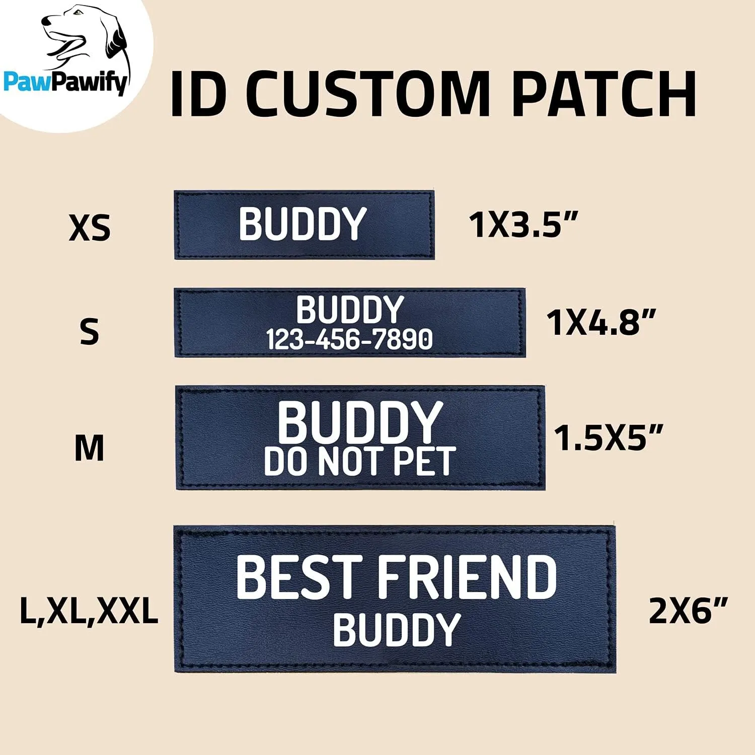 PawPawify Personalized No Pull Dog Harness with Custom Name and Phone Number,Heavy Duty Pet Vest to Prevent Tugging,Pulling,or Choking,Training and Walking,Color Doodle,S Chest 20-25in