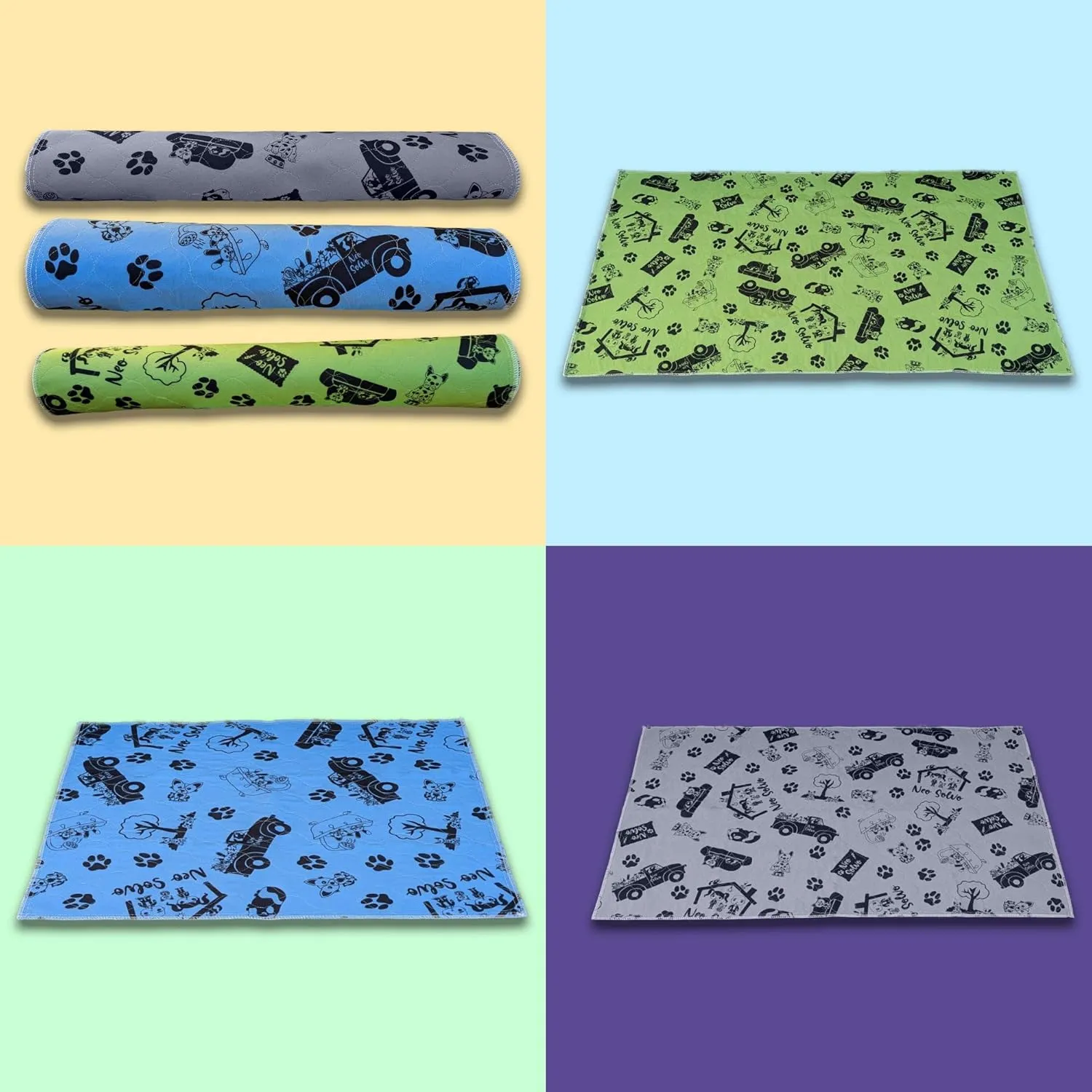 Pee Pad 47.2 x 23.6 Inches - Reusable Waterproof Absorbent Non-Slip - for Dog, Bunny, Guinea Pigs, Cat - Potty Training - Kitchen Floor - in Front of Litter Box - Cage Bottom