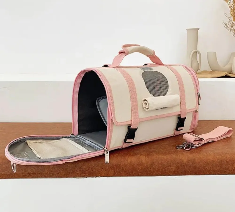 Pet Carrier for Cats & Small Dogs  Airline Approved, TSA Compliant, Soft-Sided Travel Bag, Collapsible & Breathable, Fits Pets up to 15 lbs  Whiskora