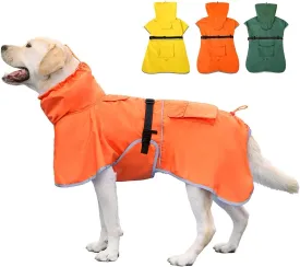 Pet Dog Raincoat, Rain Poncho Jacket for Medium and Large Dogs, Winter Warmer (Orange, 4XL)