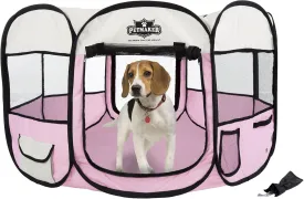 Pet Playpen - 38x24 Pop-Up Dog Kennel with Carry Bag - Portable Play Pen for Dogs, Cats, Rabbits, and Small Animals up to 25lbs by PETMAKER (Pink)