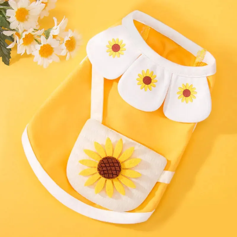 Pet Two-Legged Clothes | Spring Summer Thin Breathable Vest T-Shirt | Collar Satchel Cat Dog Costume | Clothing for Chihuahua, Teddy
