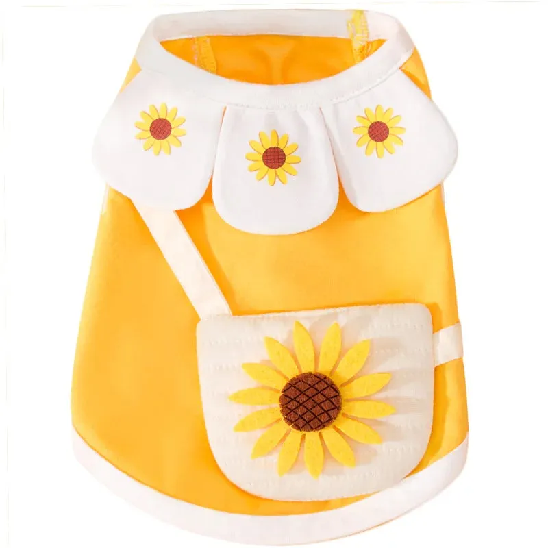 Pet Two-Legged Clothes | Spring Summer Thin Breathable Vest T-Shirt | Collar Satchel Cat Dog Costume | Clothing for Chihuahua, Teddy