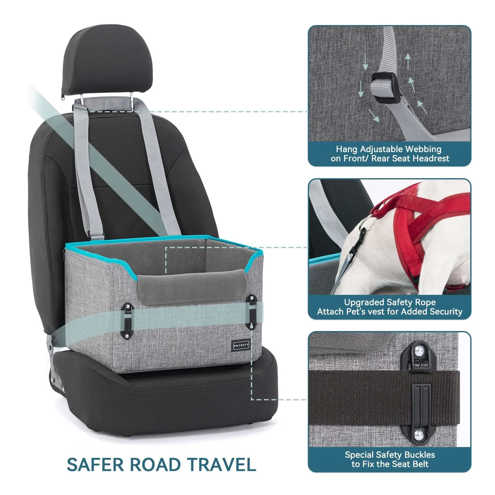 PETSFIT Dog Car Seats for Small Dogs Puppy Stable Pet Car Seat