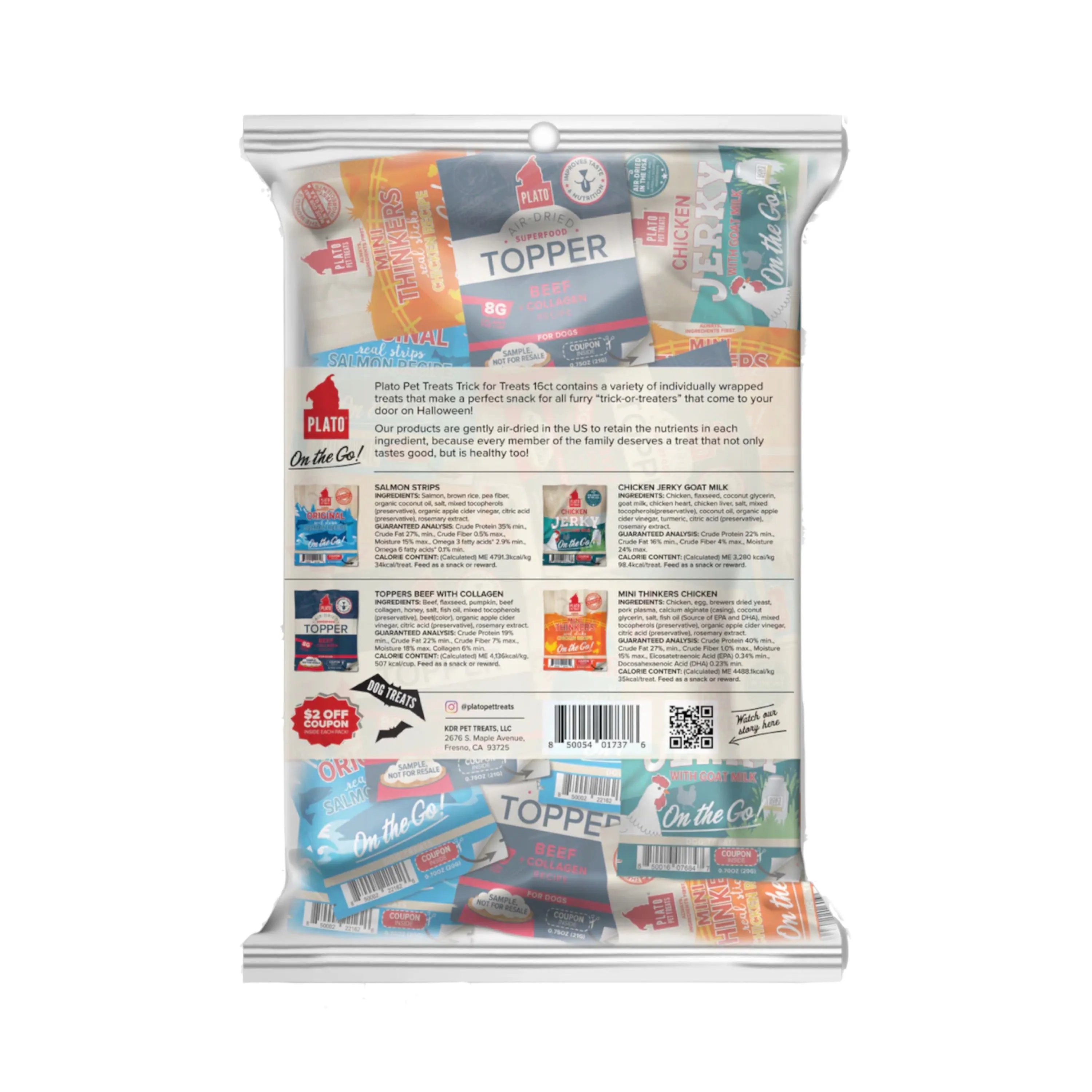 Plato Trick-for-Treats Variety Treat Singles Pack (16 count)