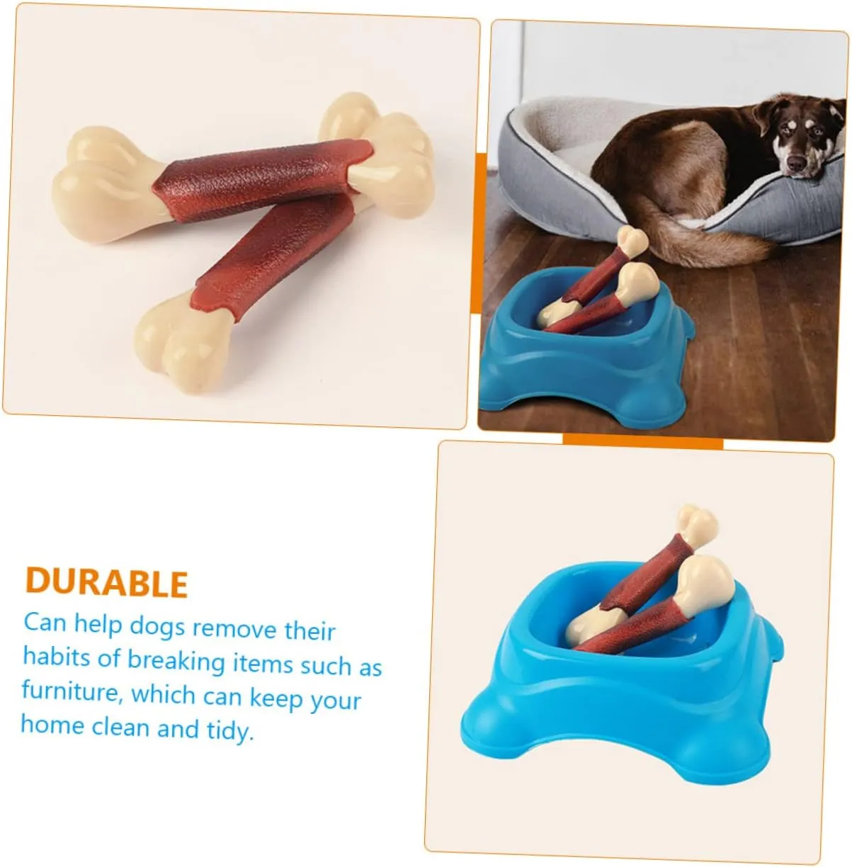 POPETPOP 2pcs Pet Chewing Toy Beef Flavored Molar Stick for Dogs Material for Teething Puppies Fun and Plaything for Healthy Teeth