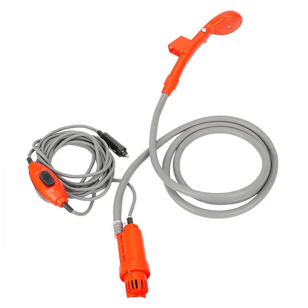 Portable Camping Shower Outdoor 12V Shower Pump with 20L Collapsible Bucket for Camping Hiking Backpacking Beach Bath Flowering