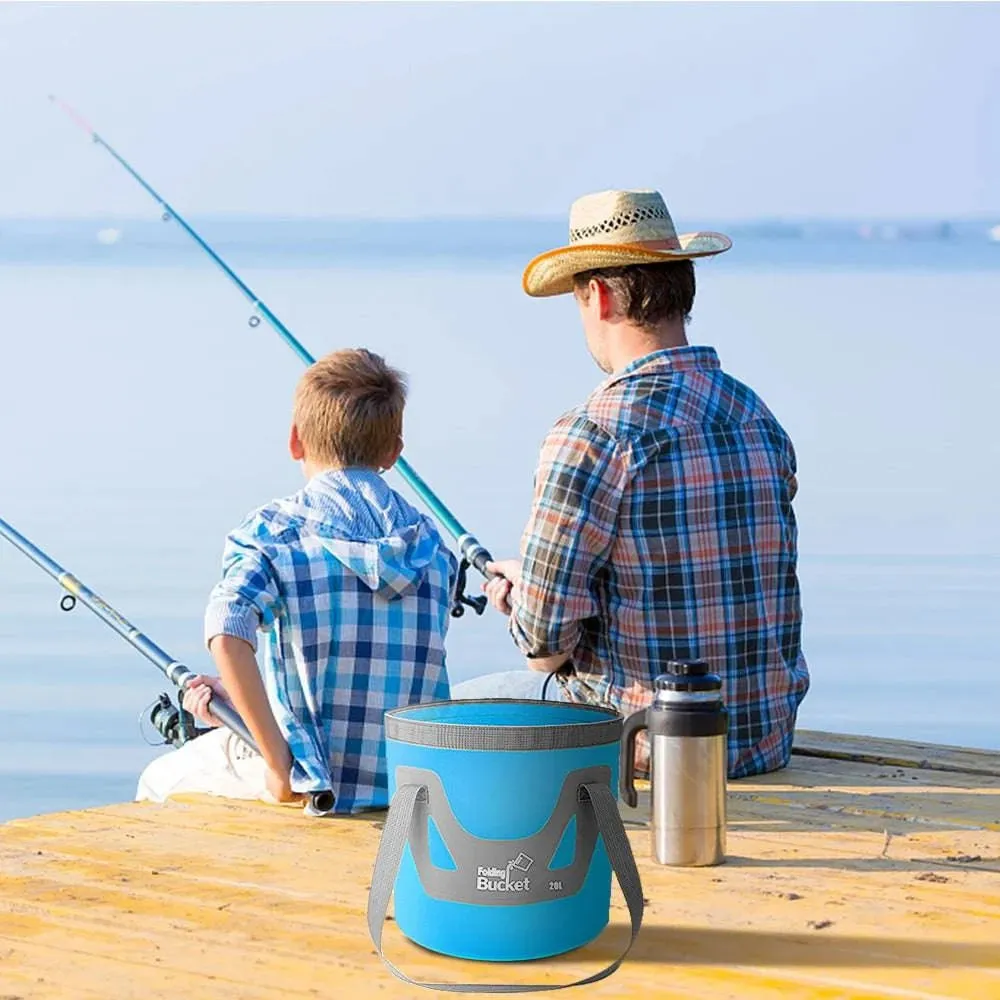 Portable Camping Shower Outdoor 12V Shower Pump with 20L Collapsible Bucket for Camping Hiking Backpacking Beach Bath Flowering