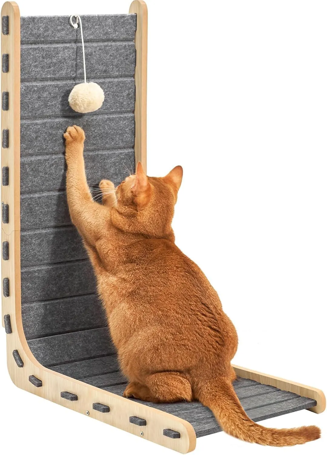 Practical L-Shaped Felt Cat Scratch Board Ball Toy, Artificial Pet Scratch Board, Suitable for Indoor Pets Suitable for Indoor Pets(Green)