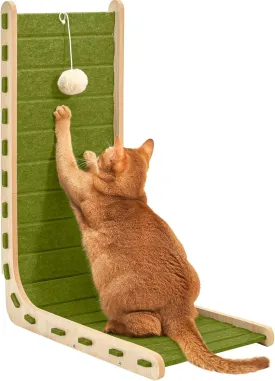 Practical L-Shaped Felt Cat Scratch Board Ball Toy, Artificial Pet Scratch Board, Suitable for Indoor Pets Suitable for Indoor Pets(Green)