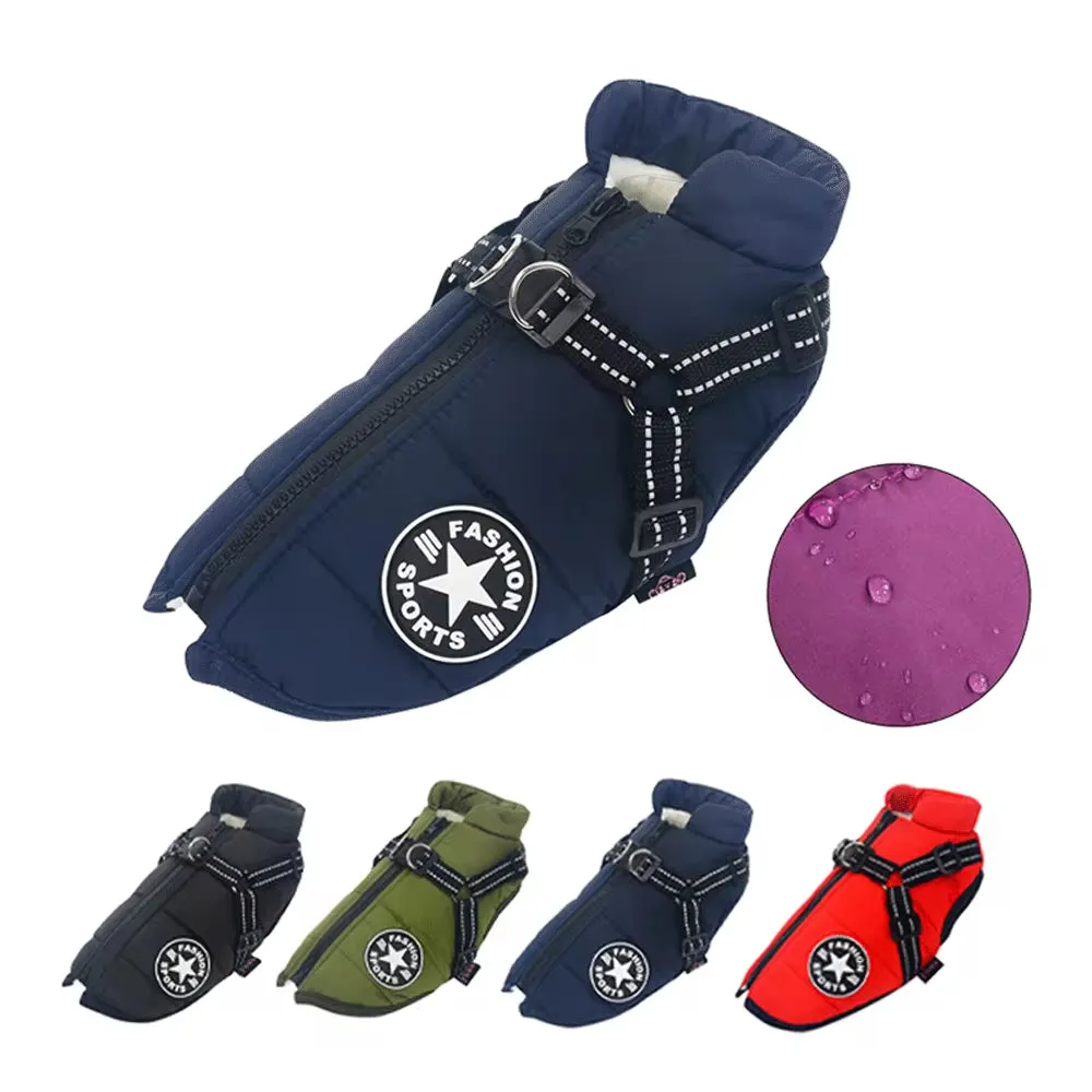 Premium Waterproof Fleece Dog Jacket for Small Breeds with Harness - Ideal Winter Coat for Chihuahuas and Puppies