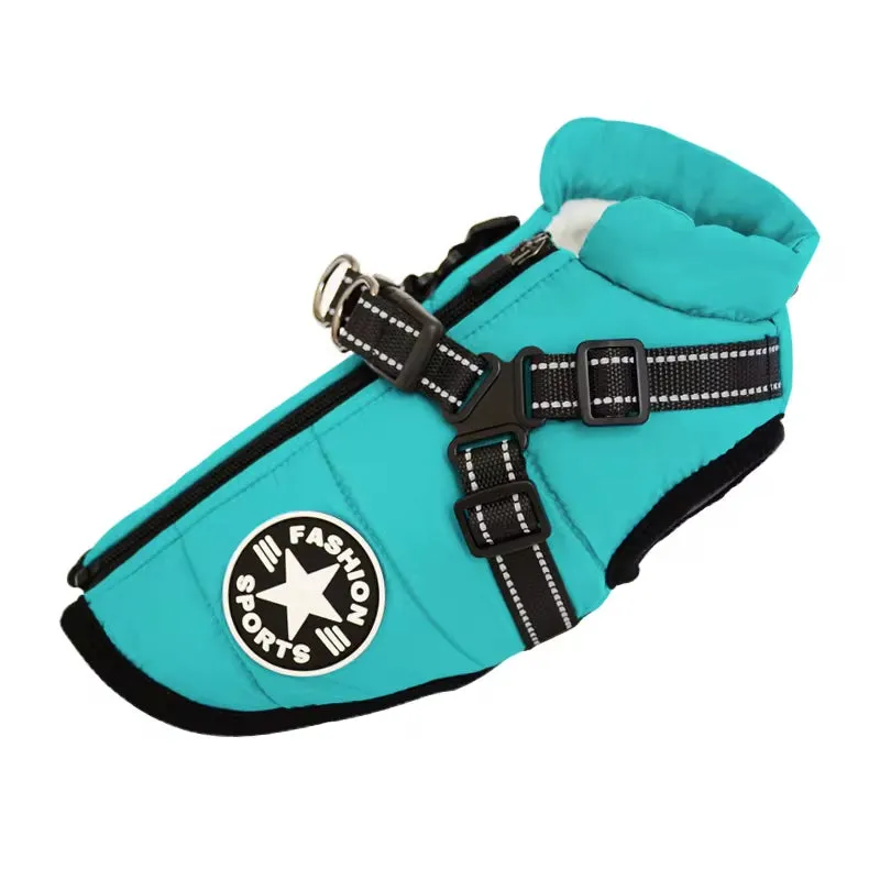 Premium Waterproof Fleece Dog Jacket for Small Breeds with Harness - Ideal Winter Coat for Chihuahuas and Puppies