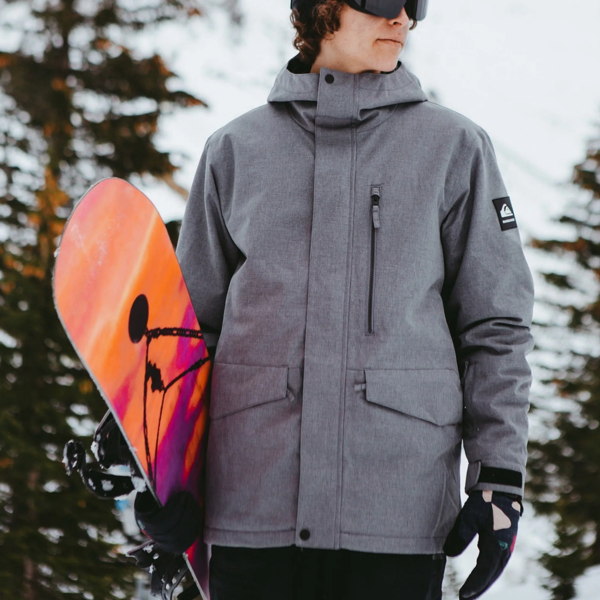 Quiksilver Mission Solid Snow Jacket - Heather Grey