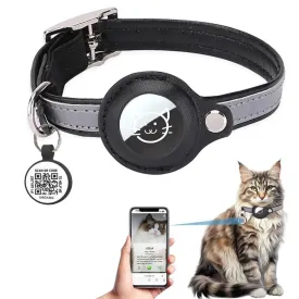 Reflective Cat Collar with Airtag Holder & QR Tag