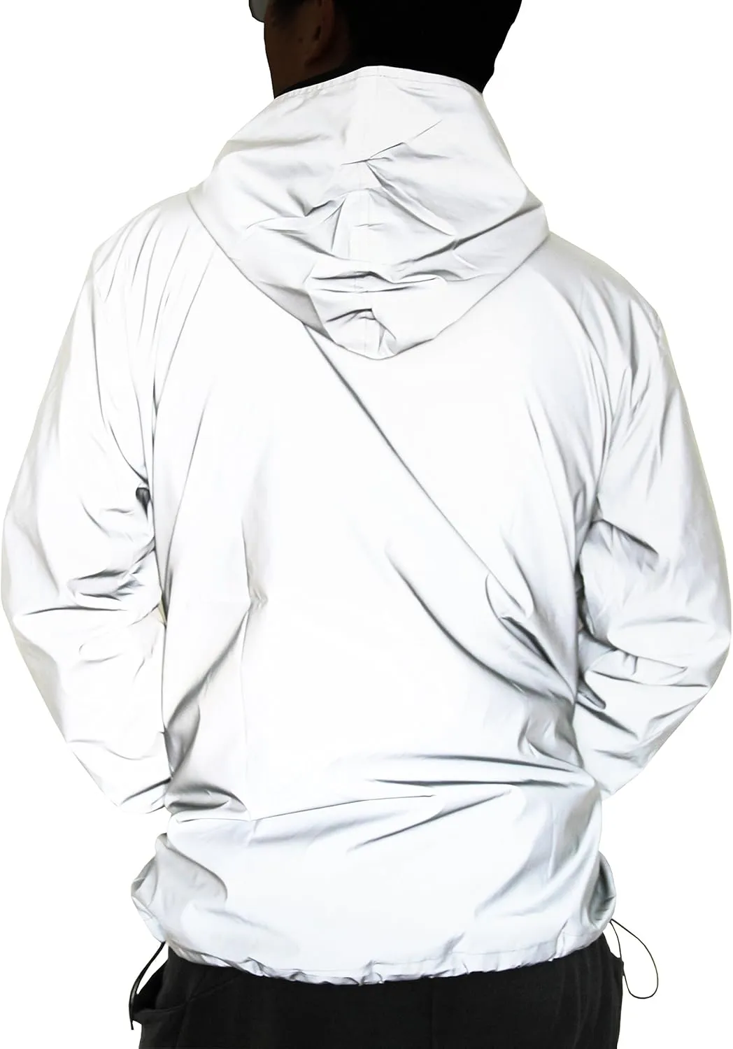 Reflective Coat Hooded Windbreaker Fashion Runing Pocket Jacket