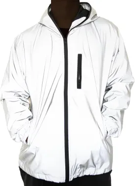Reflective Coat Hooded Windbreaker Fashion Runing Pocket Jacket