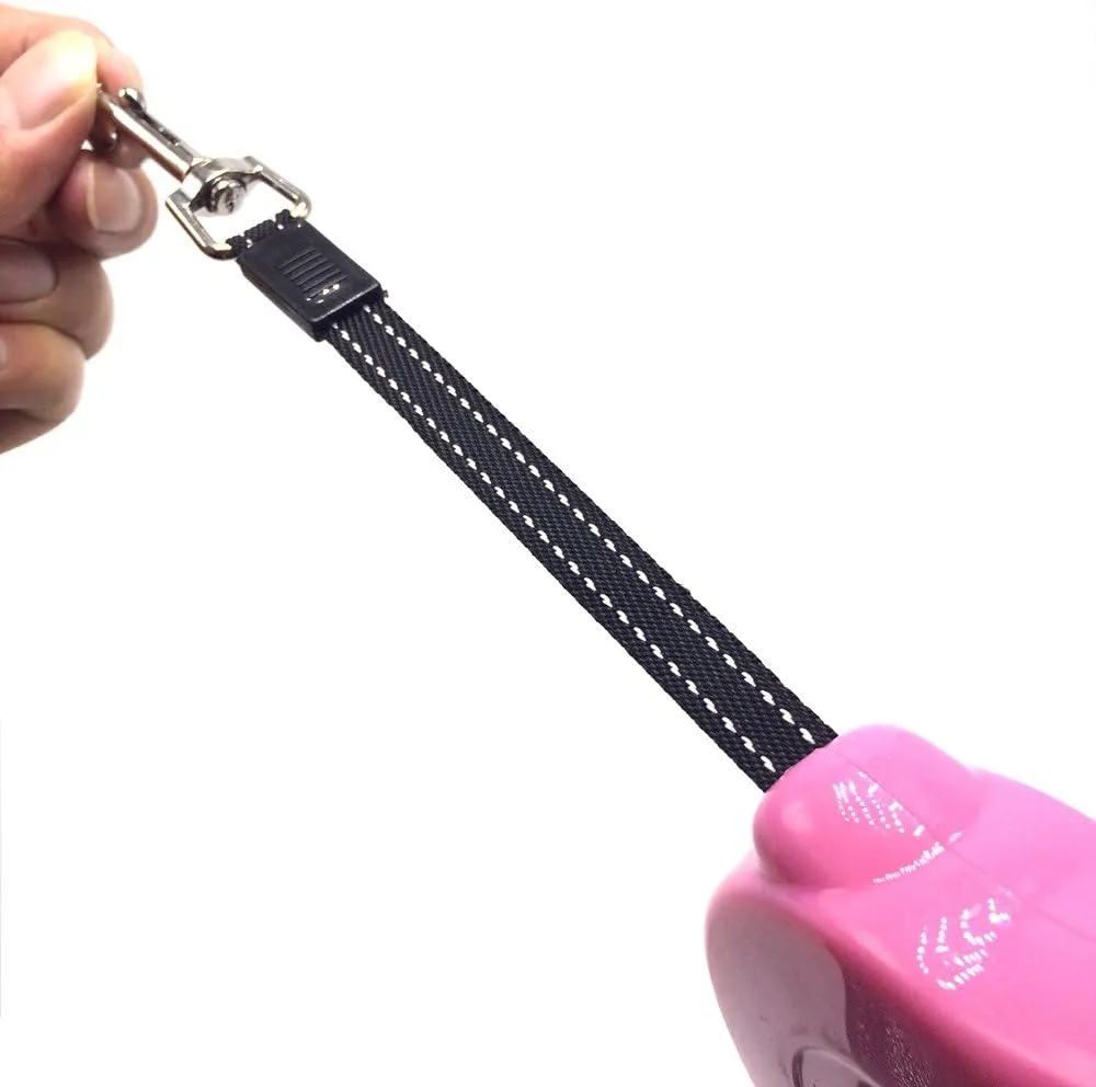 Retractable Dog Leash with Nylon Ribbon Lead for Small & Medium Breeds, Durable, No Tangle, 10-feet Long, Supports up to 25-Pound (Small, Pink)