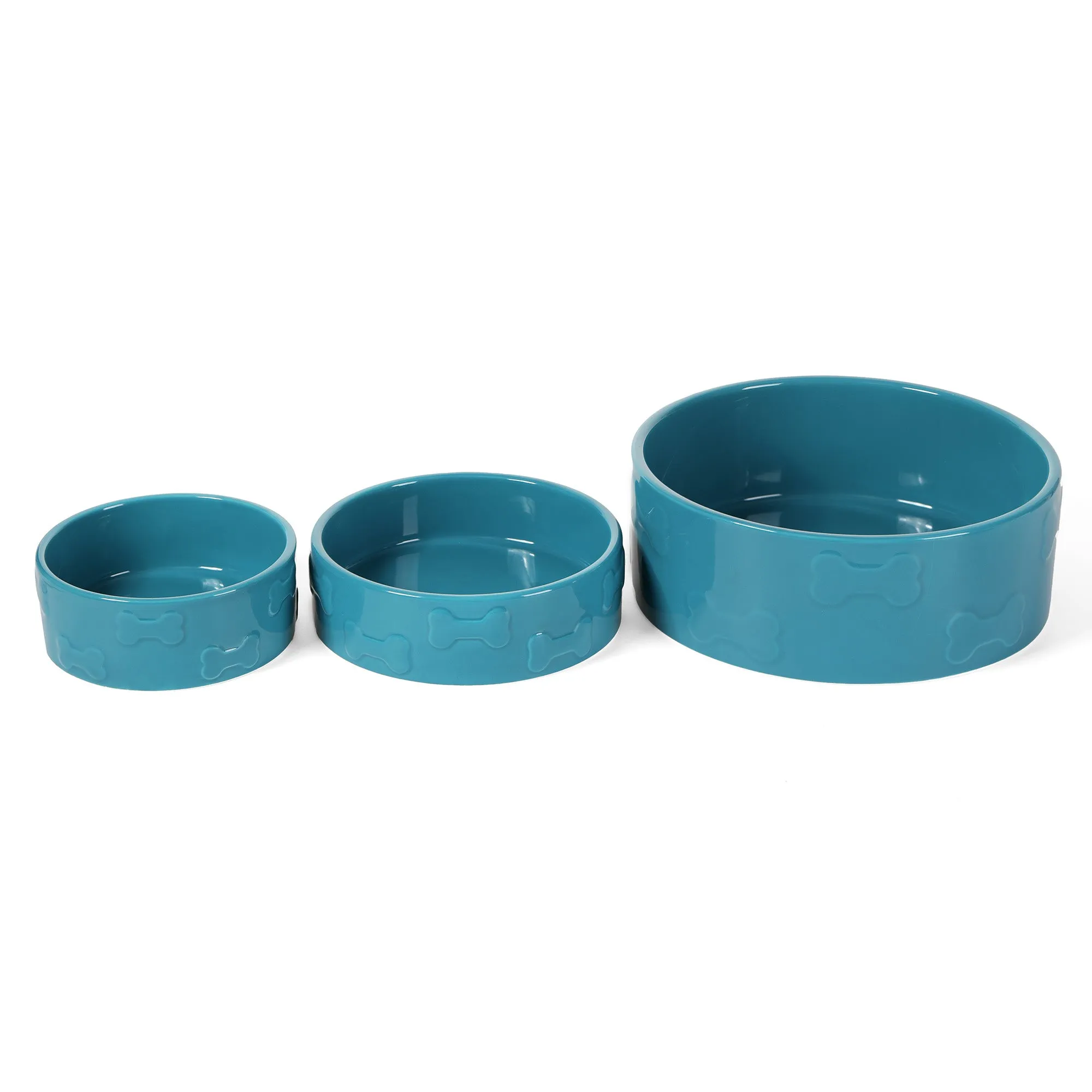 SET OF TWO MANOR PET BOWLS - AZURE
