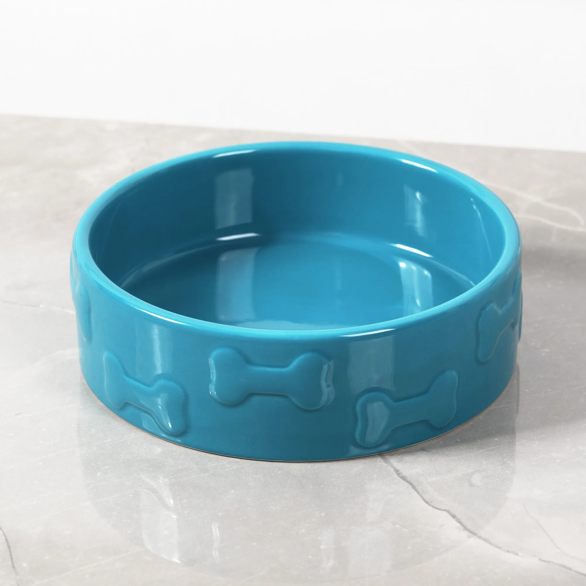 SET OF TWO MANOR PET BOWLS - AZURE