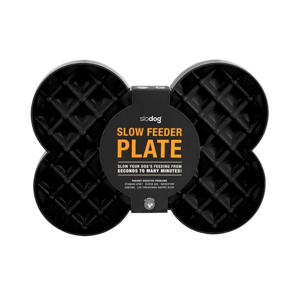 SloDog No Gulp Bone-Shaped Slow Food Plate for Cats & Dogs