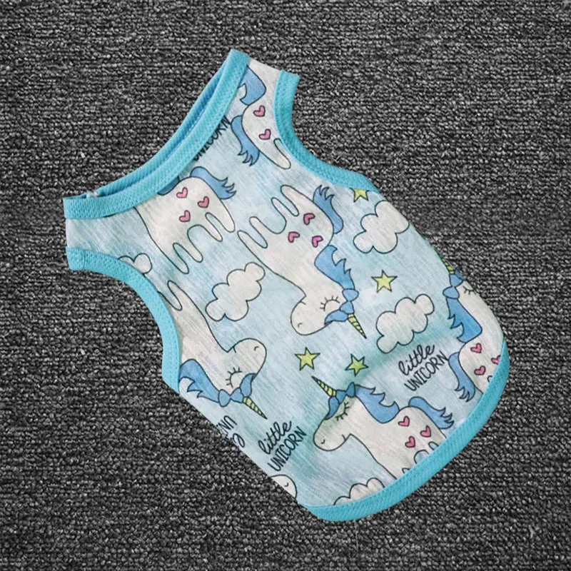 Summer Dog T-Shirt | Pet Clothing for Small Dogs | Chihuahua, French Bulldog, Pug, Yorkie Printed Vest, Breathable Hoodie, and Skirts | Alo Trendy