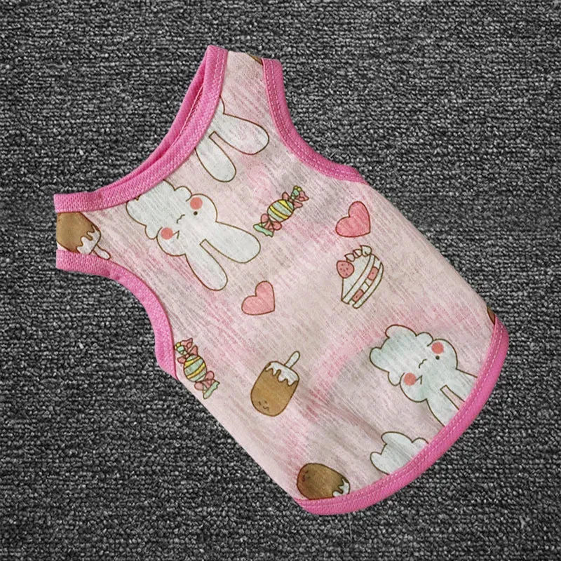 Summer Dog T-Shirt | Pet Clothing for Small Dogs | Chihuahua, French Bulldog, Pug, Yorkie Printed Vest, Breathable Hoodie, and Skirts | Alo Trendy
