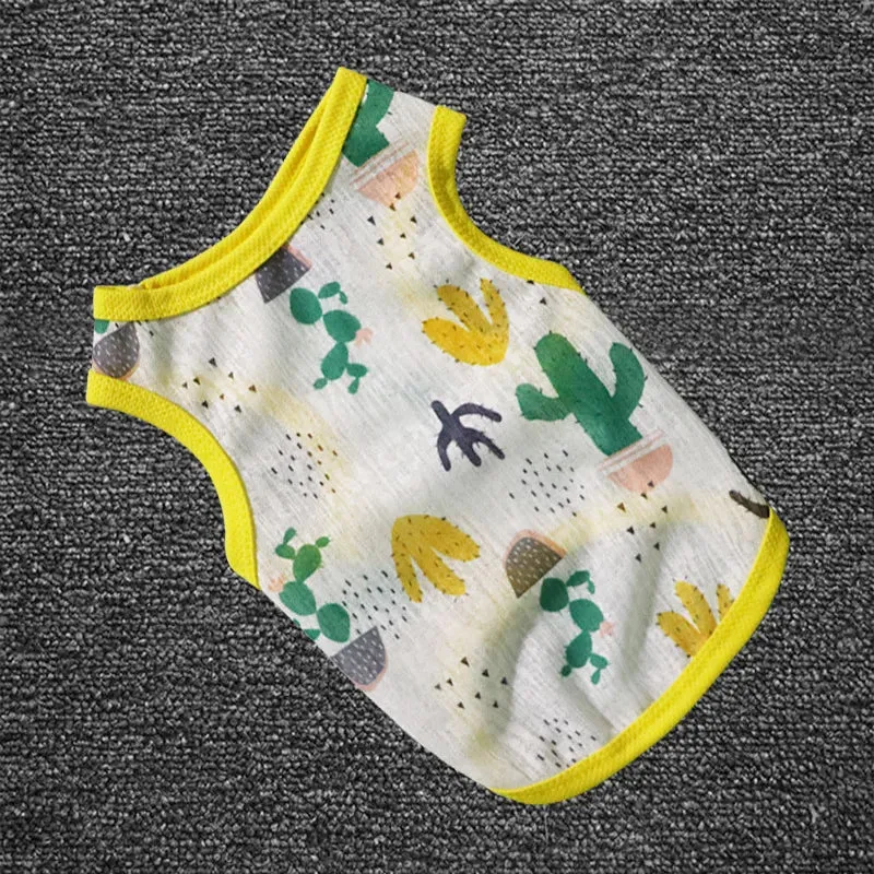 Summer Dog T-Shirt | Pet Clothing for Small Dogs | Chihuahua, French Bulldog, Pug, Yorkie Printed Vest, Breathable Hoodie, and Skirts | Alo Trendy
