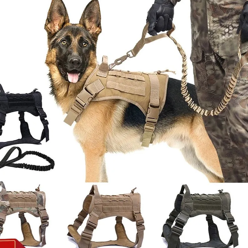 Tactical Dog Harnesses Pet Training Vest Dog Harness And Leash Set For Small Medium Big Dogs Walking Hunting Free Shipping Items