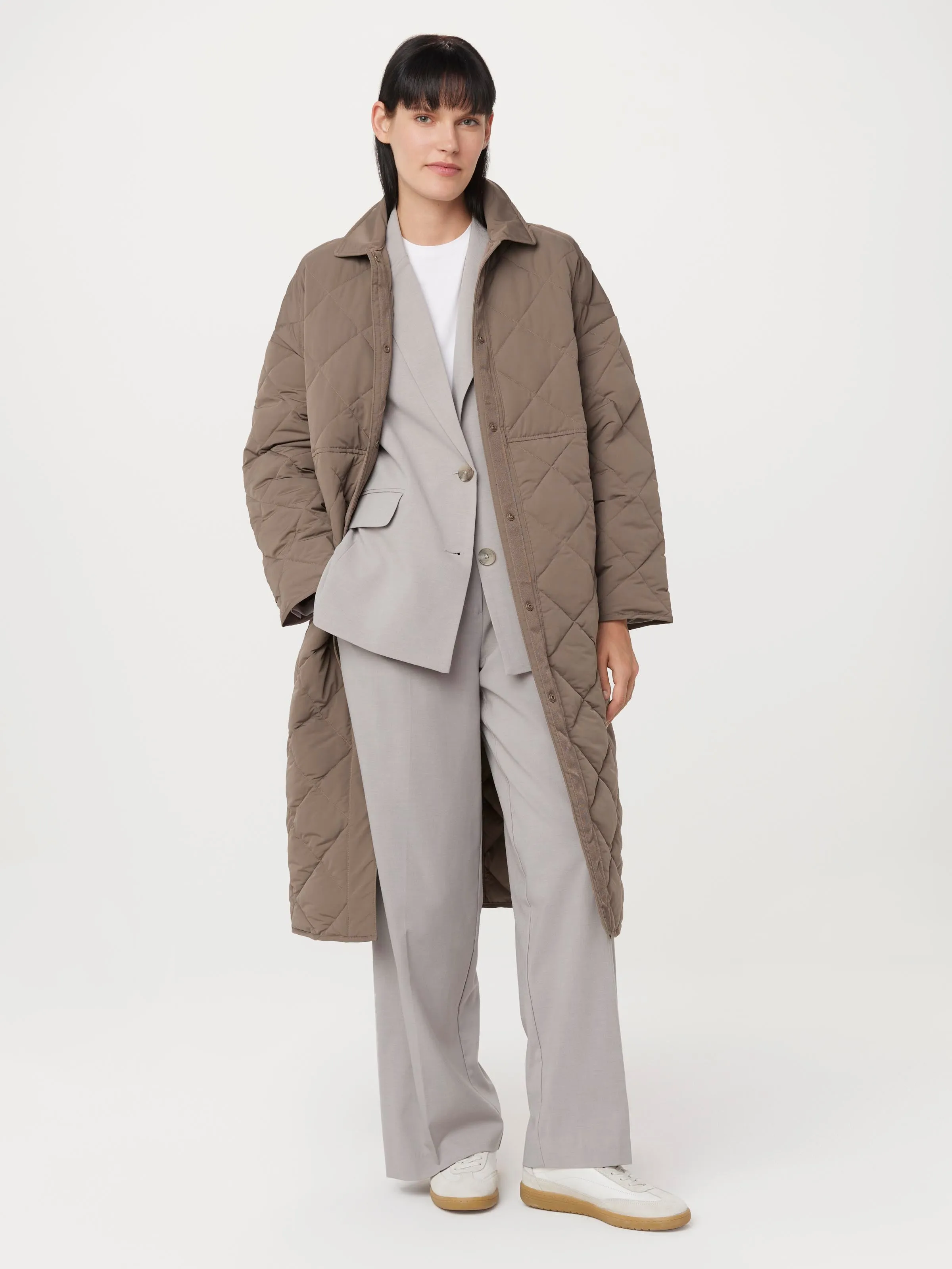 The Skyline Maxi Jacket in Dark Taupe