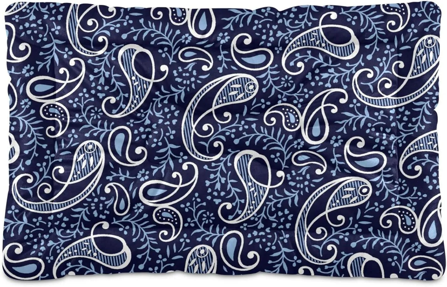 Traditional Paisley Dog Bed Cat Bed Soft Washable Pet Crate Mat Non Slip Comfortable Dog Kennel Crate Mat for Indoor Small Medium Large Dogs, 24 x 36 Inch