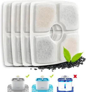Veken 4 Pack Replacement Filters for 84oz/2.5L Automatic Pet Fountain Cat Water Fountain Dog Water Dispenser
