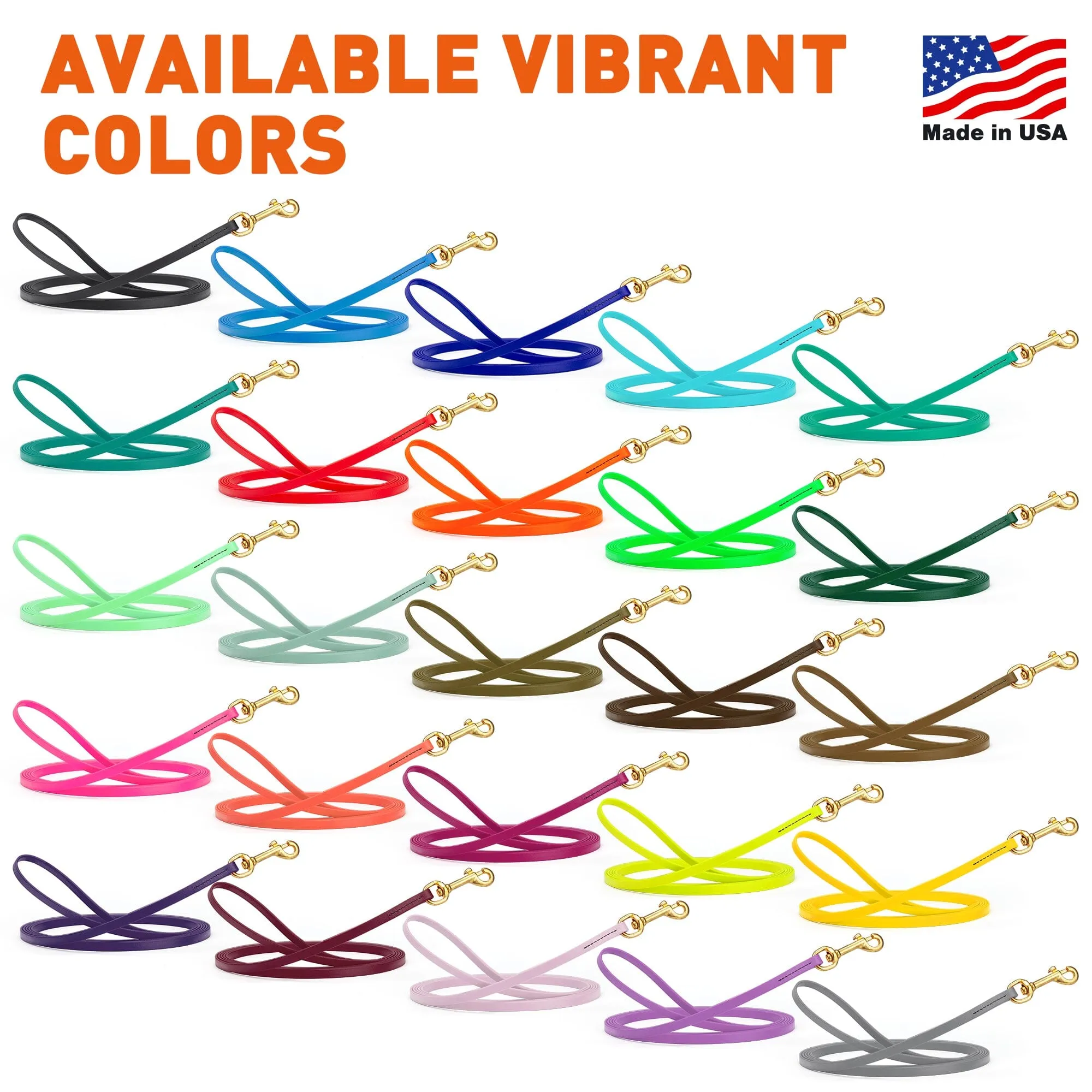 Viper Biothane Long Line 20 ft Lead with Brass Hardware