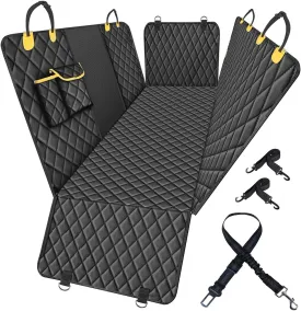 Waterproof Dog Car Seat Cover for Back Seat: Suitable for Small and Large Dogs, Large Size Hammock and Pet Protector, Backseat Protector for Cars (Yellow, Standard (54" W x 58" L))