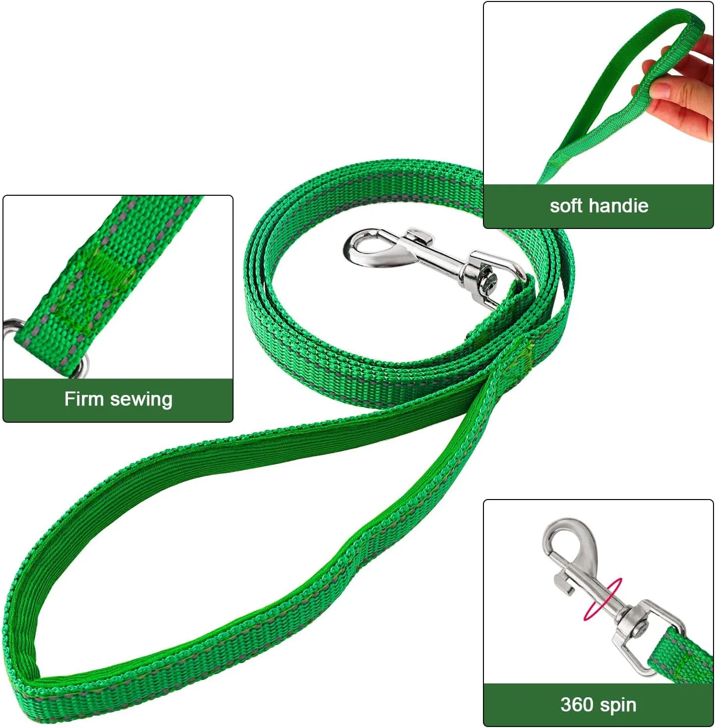 YIMEIS Dog Harness and Leash Set, No Pull Soft Mesh Pet Harness, Reflective Adjustable Puppy Vest for Small Medium Large Dogs, Cats (Green, Small (Pack of 1)